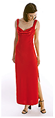 Drape Neck  Satin Trim Dress