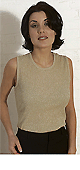 Sleeveless Crystal Pleat Tee